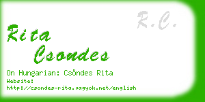 rita csondes business card