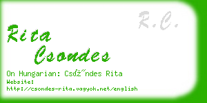 rita csondes business card